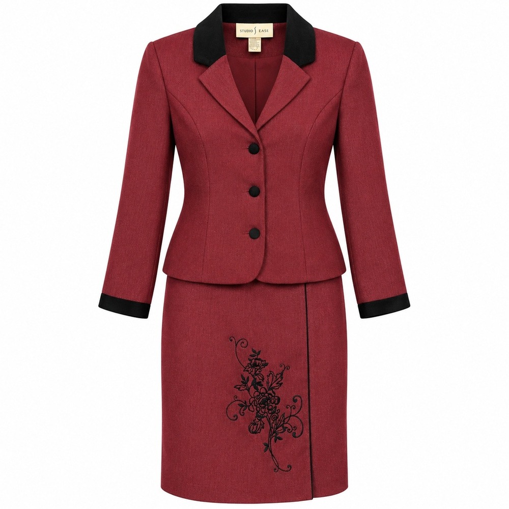 Studio Ease Dark Academia Skirt Suit Women 12 Officecore Corporate Goth Coquette